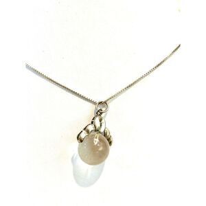 .925 Vintage Crystal Ball and Sterling Silver Necklace #Italy